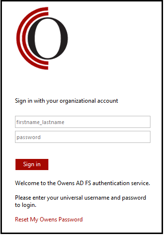 Owens Organizational Login