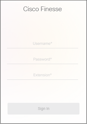 Cisco Finesse Login Screen